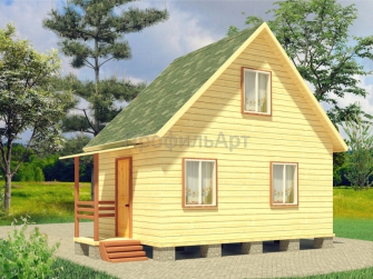 Проект садового домика 6х4 (2 этажа)